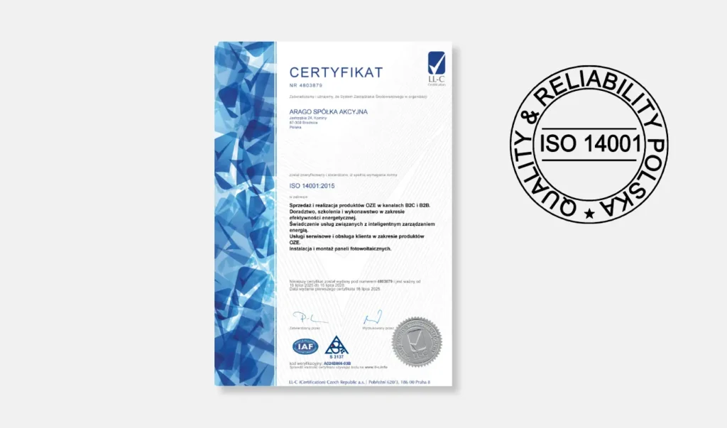Certyfikat ISO 14001