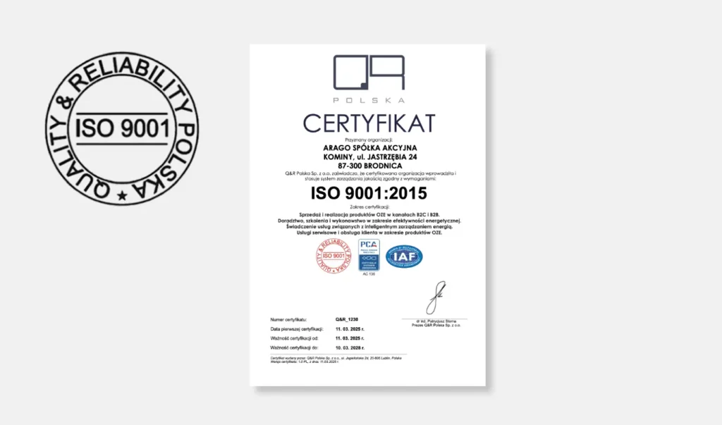 Certyfikat ISO 9001